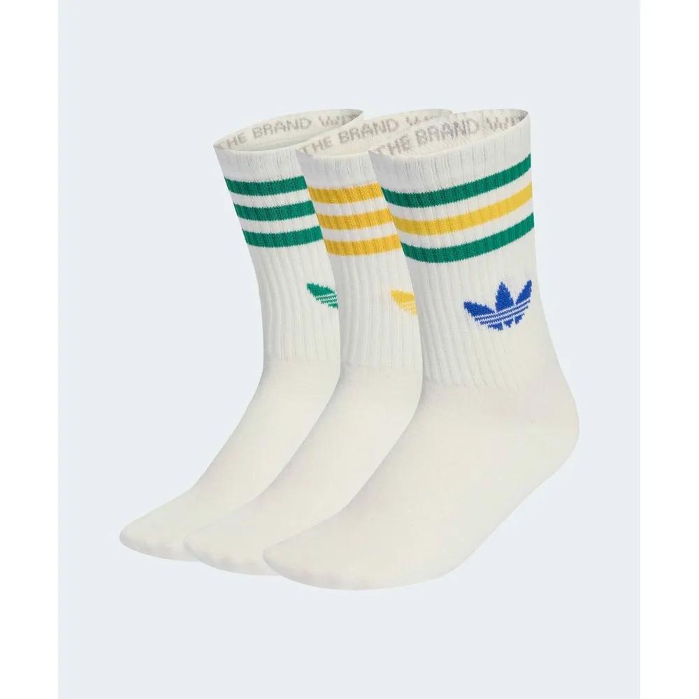adidas 3-Stripe Crew Socks 3 Pairs - White KD8250 6371084