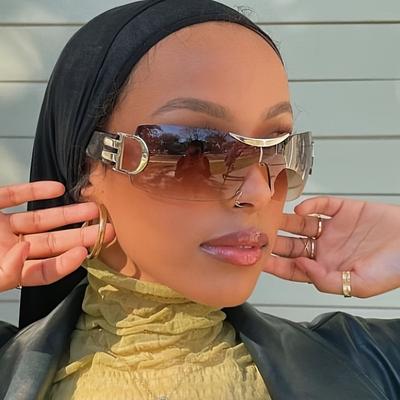 Outdoor Sportbrille Metallrahmen Farbverlauf Linse Modisch Sport Klettern Persönlichkeit Spiegel Finish für Outdoor