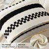 Black Boho Throw Pillow Covers 18x18 Inch Cushion Cases Multicolor Striped Chenille Pillow Covers Accent Pillowcase for Sofa