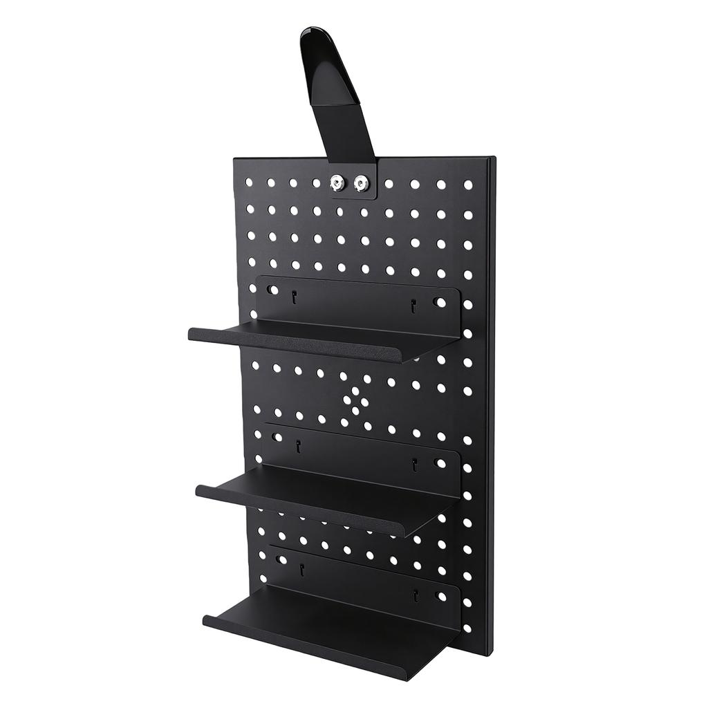 Bike Gear Pegboard Organizer Powder Coated Aluminum Alloy Wall Mount Bike Gear Storage System for Helmet Accessories