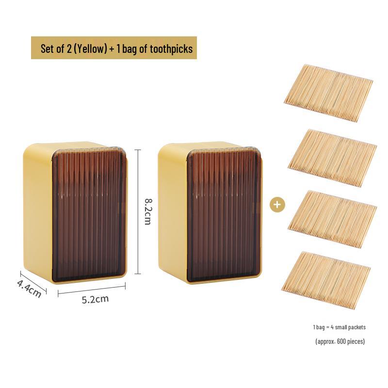 Wall-Mounted Flip-Top Toothpick Holder - Creative Plastic Design for Home and Restaurant