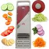 Vegetable Slicer with Safety Holder | Multi-Function Mandoline Cutter | Stainless Steel Blade | Adjustable Kitchen Slicer for Fruits