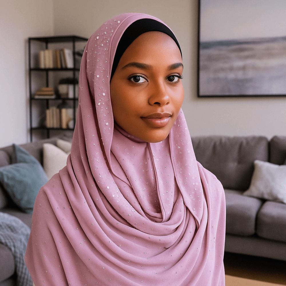 Dustproof Muslim Headscarf 180*70cm Beads Shawls Fashion Islamic Turban Headband  For Women