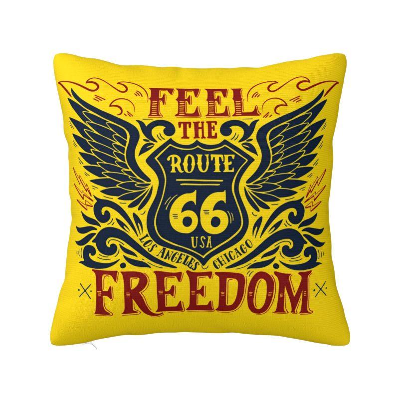 Born To Ride Route Throw Pillow Case cm for Living Room Americas Highway Cushion Cover Soft Polyester Pillowcase