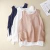 Double Layer Cotton Linen Thin Breathable Vest Sleeveless T-Shirts for Women Summer Casual Simple Loose Tank Tops