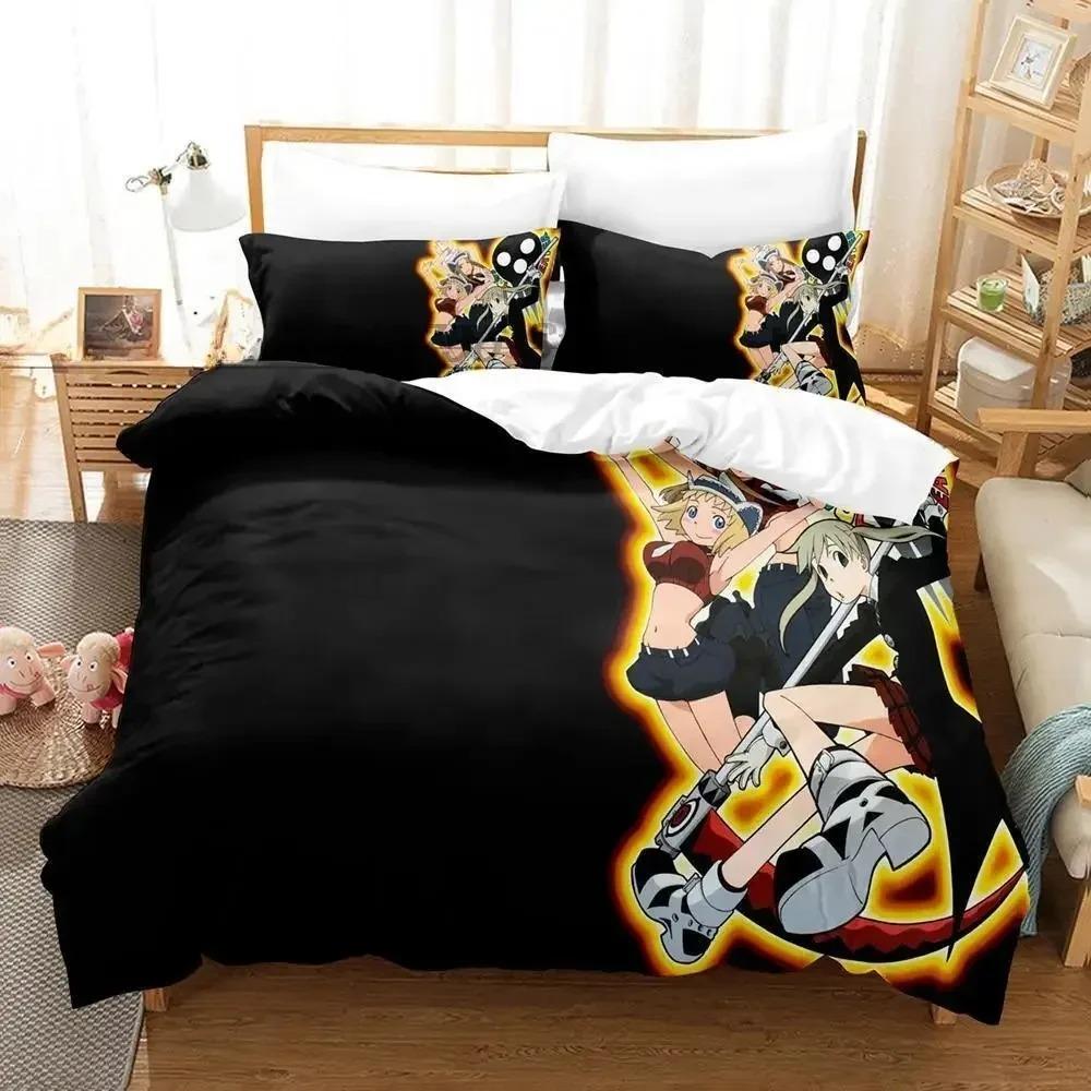 Soul Eater Bedding Set Single Twin Full Queen King Size Bed Set Adult Kid Bedroom Duvet Cover Sets 3D Print Anime Bed Sheet Sets