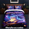 Teddy Bear Theme Custom Text Or Name 3Pcs Bedding Set,1 Flat Sheet & 2 Pillowcases Personalized Home Bedding