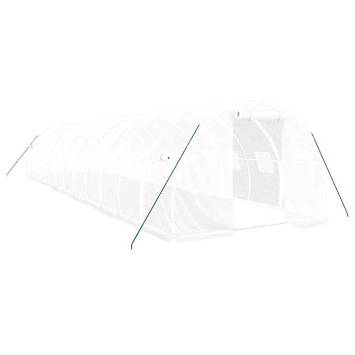 VidaXL Greenhouse with White Steel Frame 36 M² 12x3x2 M, Polytunnel, Cold Frame, Tomato Greenhouse, Garden Greenhouse, 3188054
