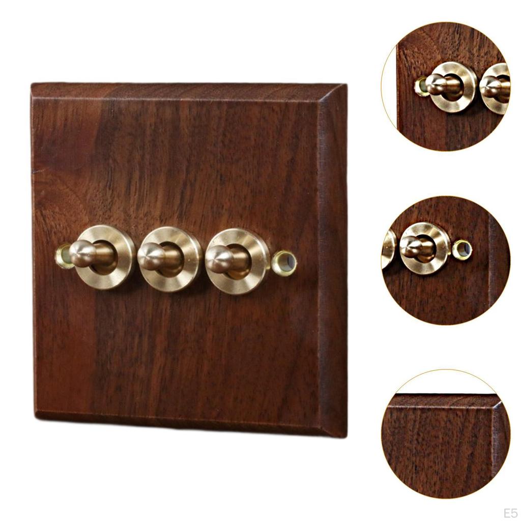 Brass Lever Switch Wooden Cover for Cafe And Living Room