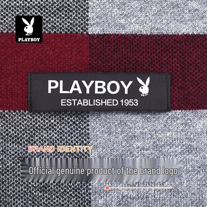 PLAYBOY Men's Autumn Winter Warm Wool Blend Scarf
