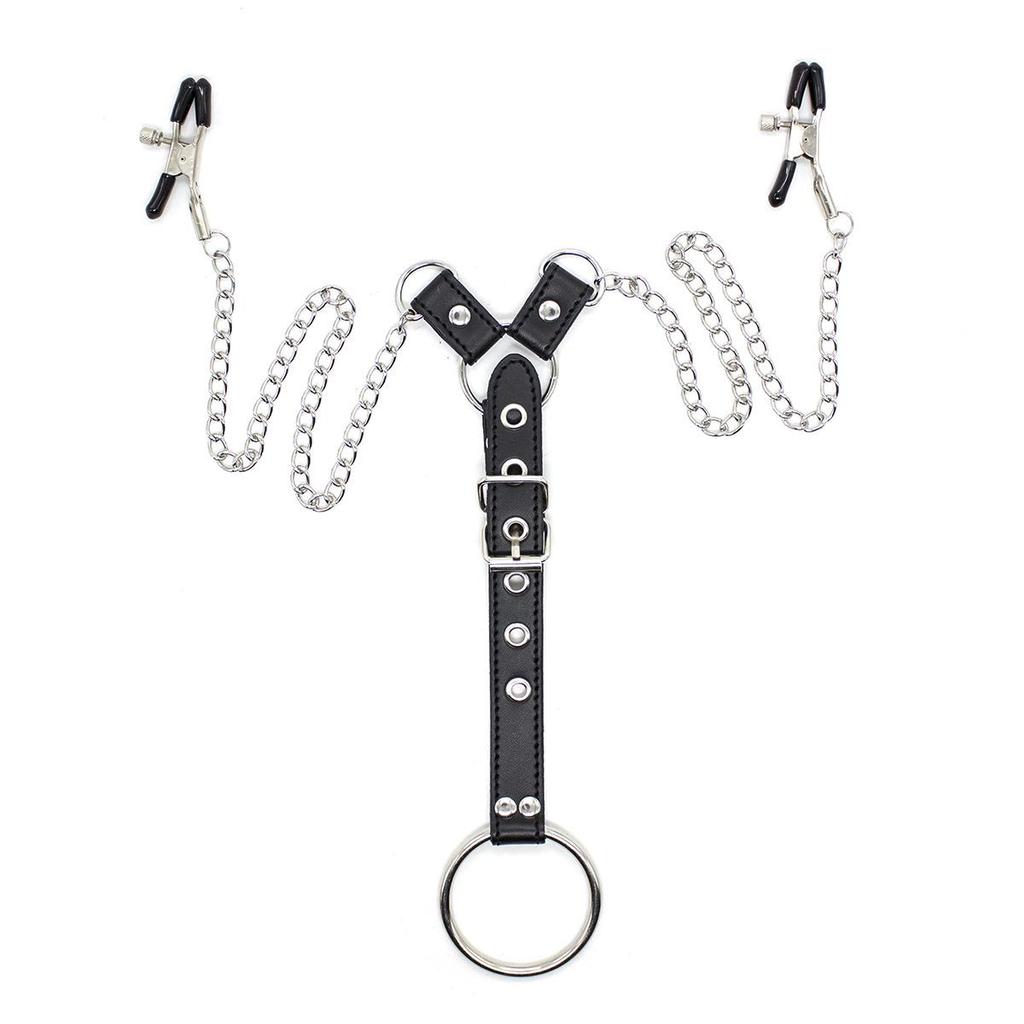 Adjustable Nipple Clamps & Penis Ring Set for Men - Erotic Adult Device