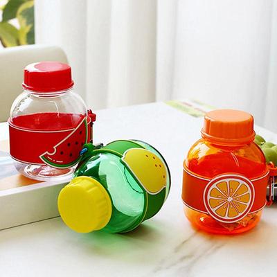 Cartoon Water Bottles with Silicone Sleeve 350ml Plastic Direct Drinking Water Bottle For School Students