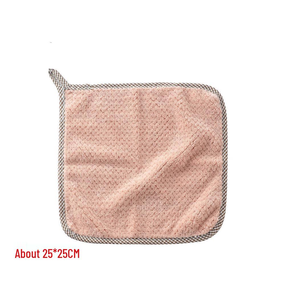 Coral Fleece Pineapple Grid Dishcloth - Easy-Clean Kitchen Towel