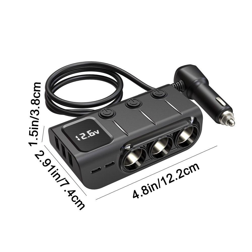 Multi Ports Car Charger Adapter 12V/24V Car Plug Splitter Easy To Use Car Socket Splitter  for Car
