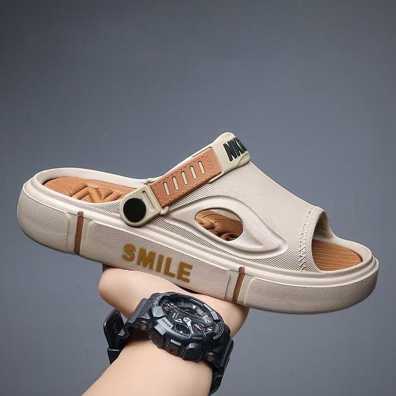 

Sandals men s summer trend new outdoor beach shoes two wear indoor home shoes one-word slippers go out casual shoes 44-45
