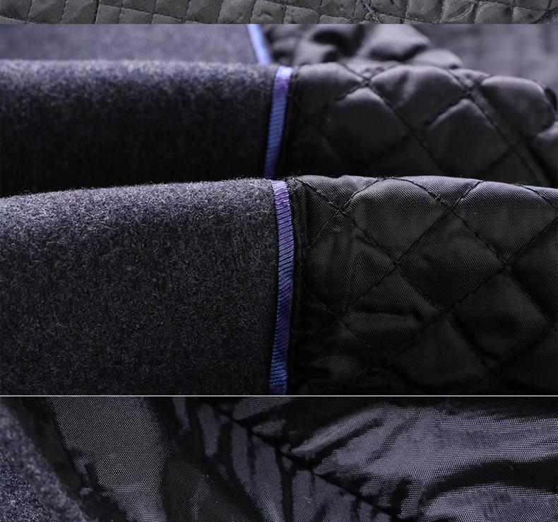 2023 Winter Men's Mid-Length Turn-Down Collar Wool Blend Overcoat: Middle-Aged Business Casual.