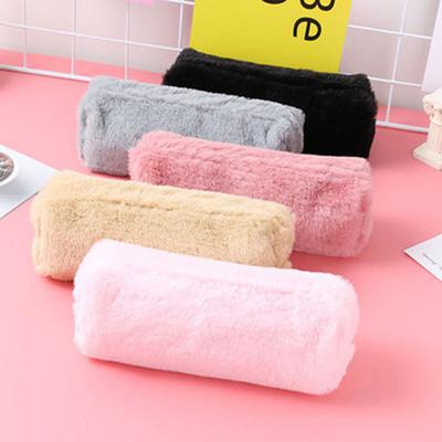 Sevimli Moda Peluş Fermuar Kalem Çantası Okul Ofis Malzemeleri Kırtasiye Kılıfı Pur