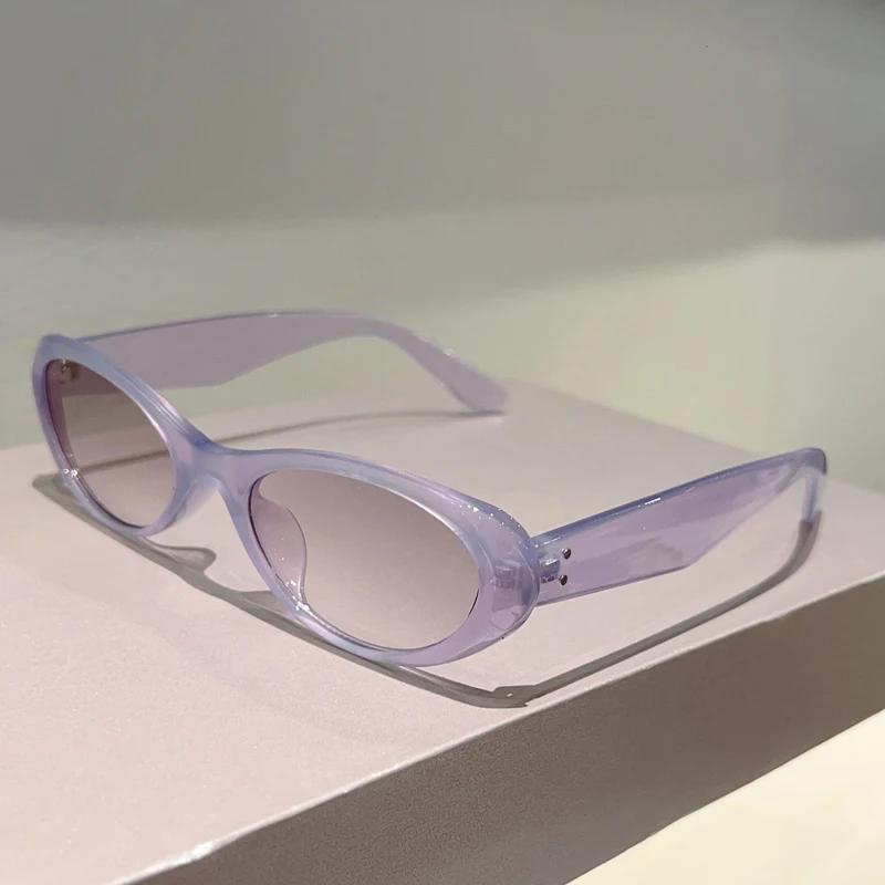 Cute Oval Sunglasses Women Fashion Vintage Candy Color Rim Shades Trendy Brand Design Travelling Decor Sun Glasses