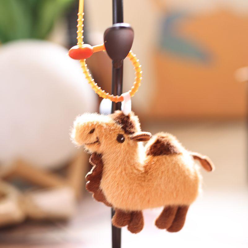 

Маленькая плюшевая кукла-верблюд с наполнителем из полипропиленового хлопка для брелока на сумку и декора офиса коричневый