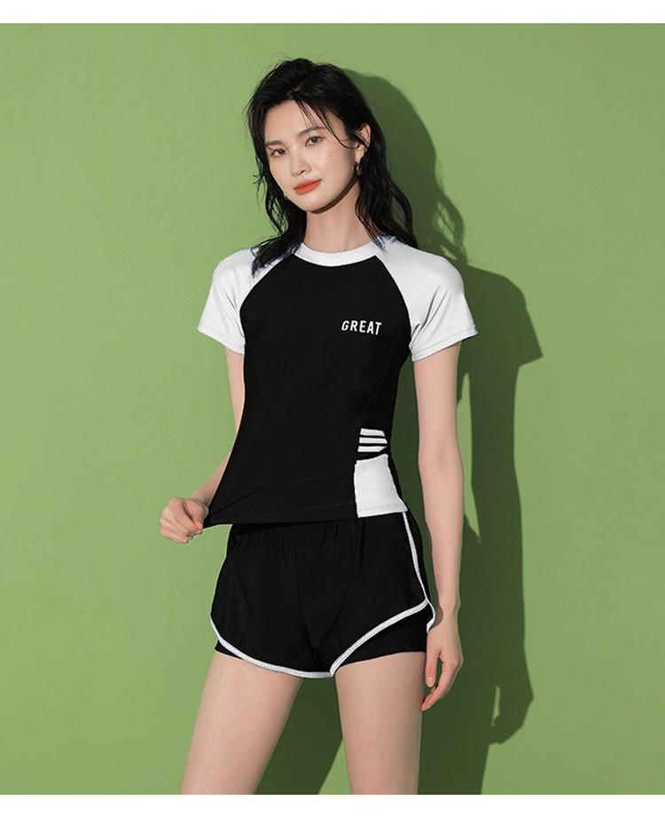 Swimwear Split Sport Style Fashion Student Conservative Covering Belly Show Thin Soaking Hot Spring Swimwear