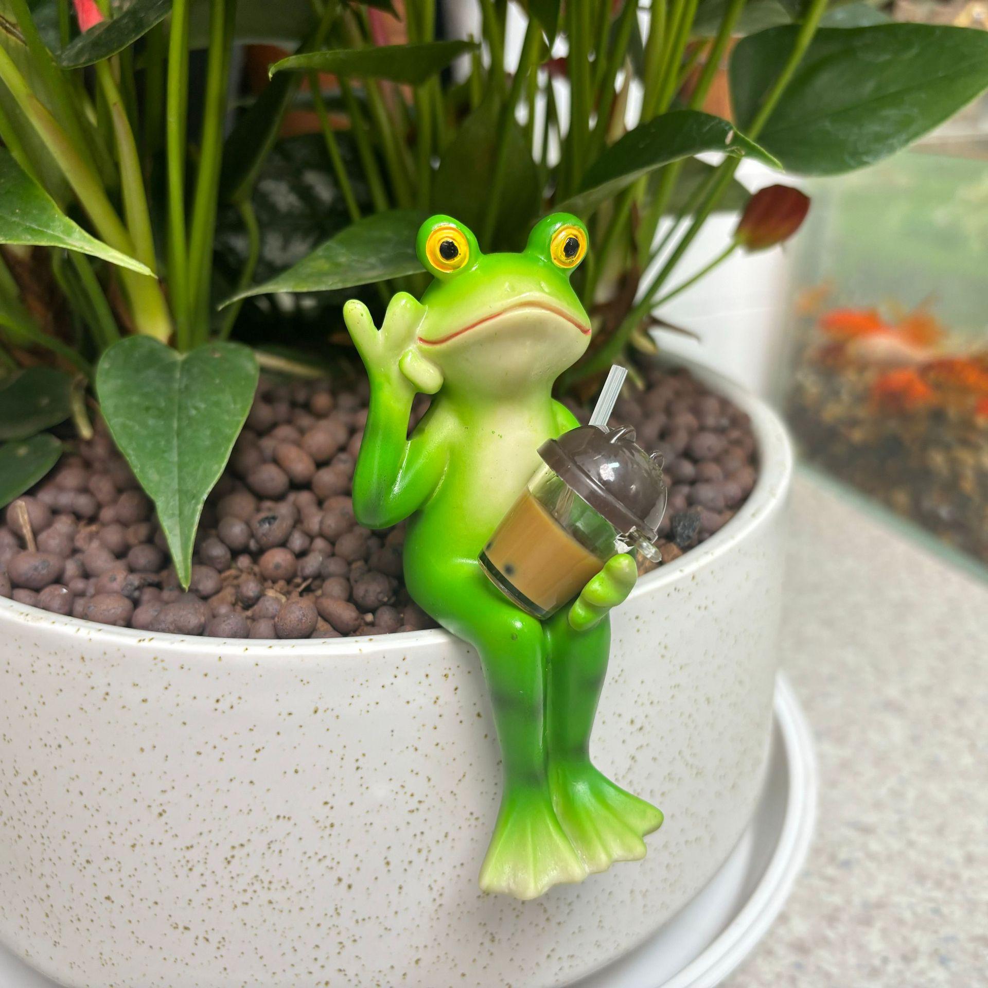 Environmentally friendly resin animal ornament creative trend desktop crafts cute doll high-end sense niche home decoration