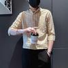 Summer Three Quarter Sleeved Shirt Men's Short Sleeved Checkered Casual Men's Top New Men's Shirt
