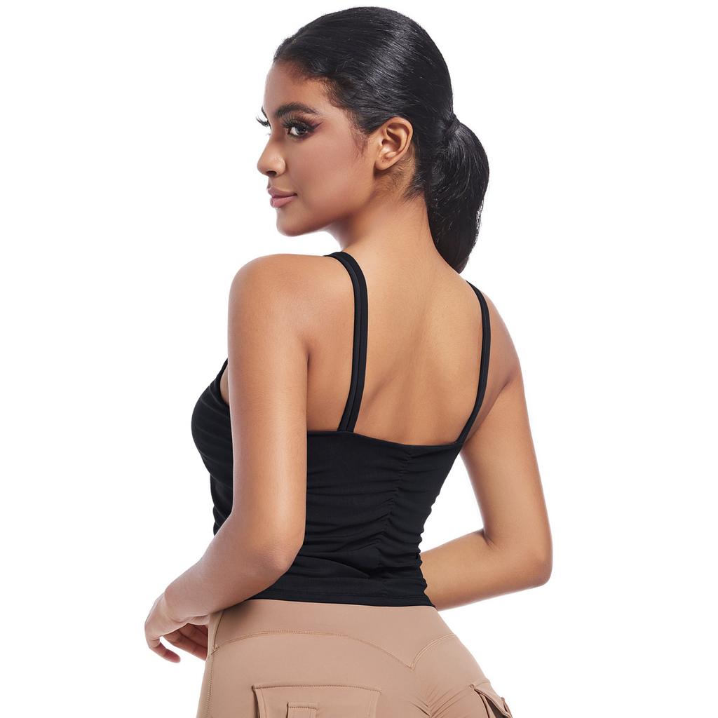 New Yoga Camisole, Beautiful Back, Sports Running, Fitness, Breathable Pleated Vest, Quick Drying Fitness Suit, Slim Fit Top For Women