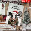 One Piece of a Double-Sided Garden Flag Measuring 28 by 101.6 Cm, Featuring Cows In Christmas Hats And Holly, Perfect for Winter And Christmas Outdoor