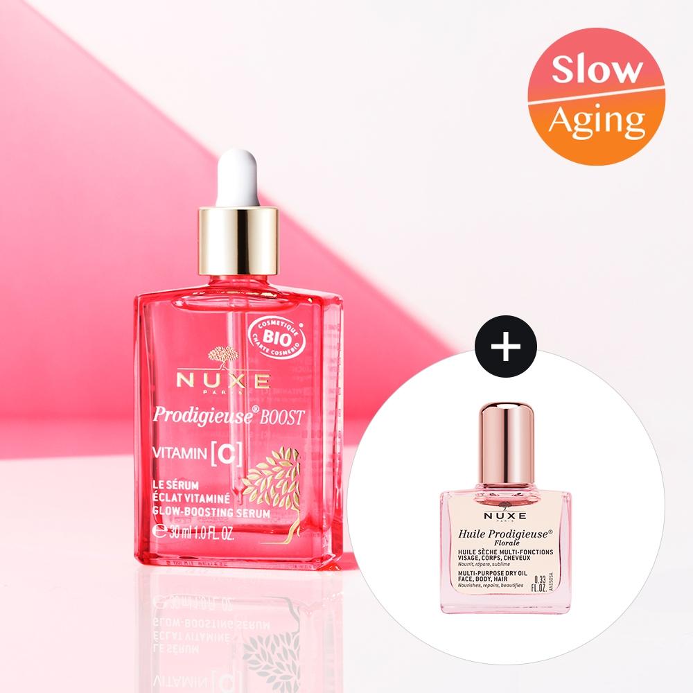Nux [vitalization Antioxidant Serum] Nux Prodijuice Glow Boost Serum 30ml Plan  + Floral Oil 10ml Gift