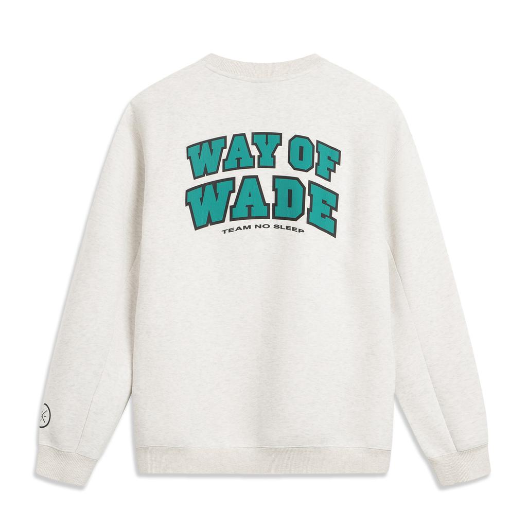 Li Ning Wade Serisi Bol Kesim Bisiklet Yaka Baskılı Harf Kışlık Sweatshirt Erkek sweatshirt AWDV735-2