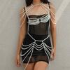 Sexy Butterfly Decorative Body Chain Waist Chain Women, Fashion Show Imitation Pearl Shoulder Chain Bodychai
