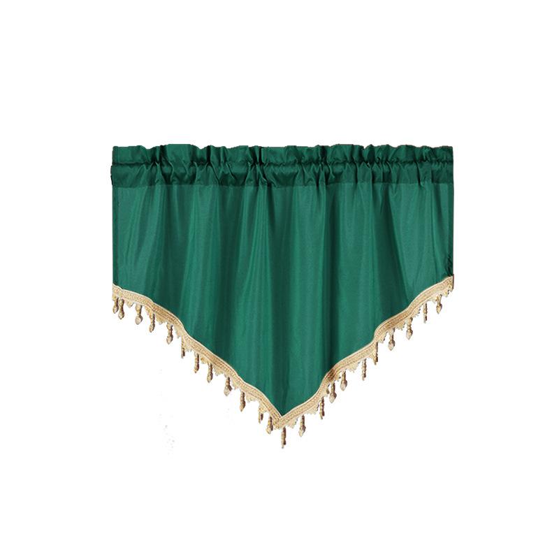 Curtain Short Curtain Solid Color Curtain Triangular Curtain Kitchen Curtain Small Curtain Through Rod Curtain Finished Product