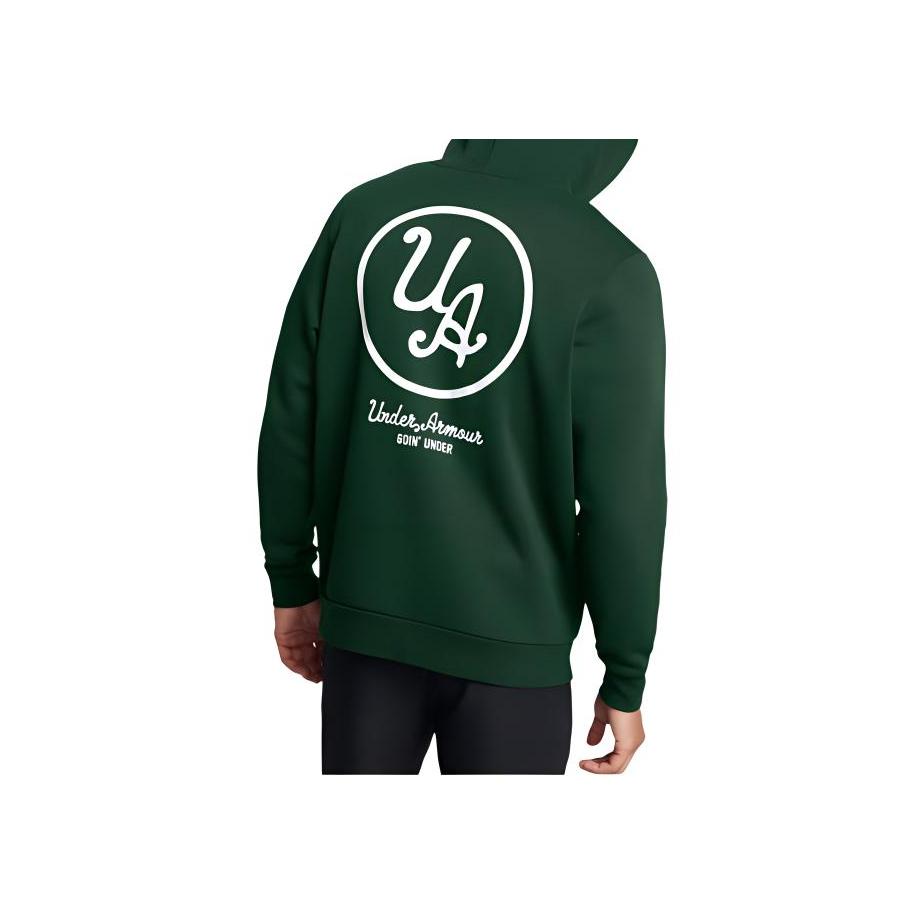 Under Armour UA Icon Goin Under Letter Print Hoodie Men Hoodies Green 1387135-301