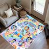 Bluey's Soccer Fun Customized Name Floor Rug Office Rug Suitable for Bedrooms Playrooms Kitchen Dormitory Anti-slip Rug Decorate Offices