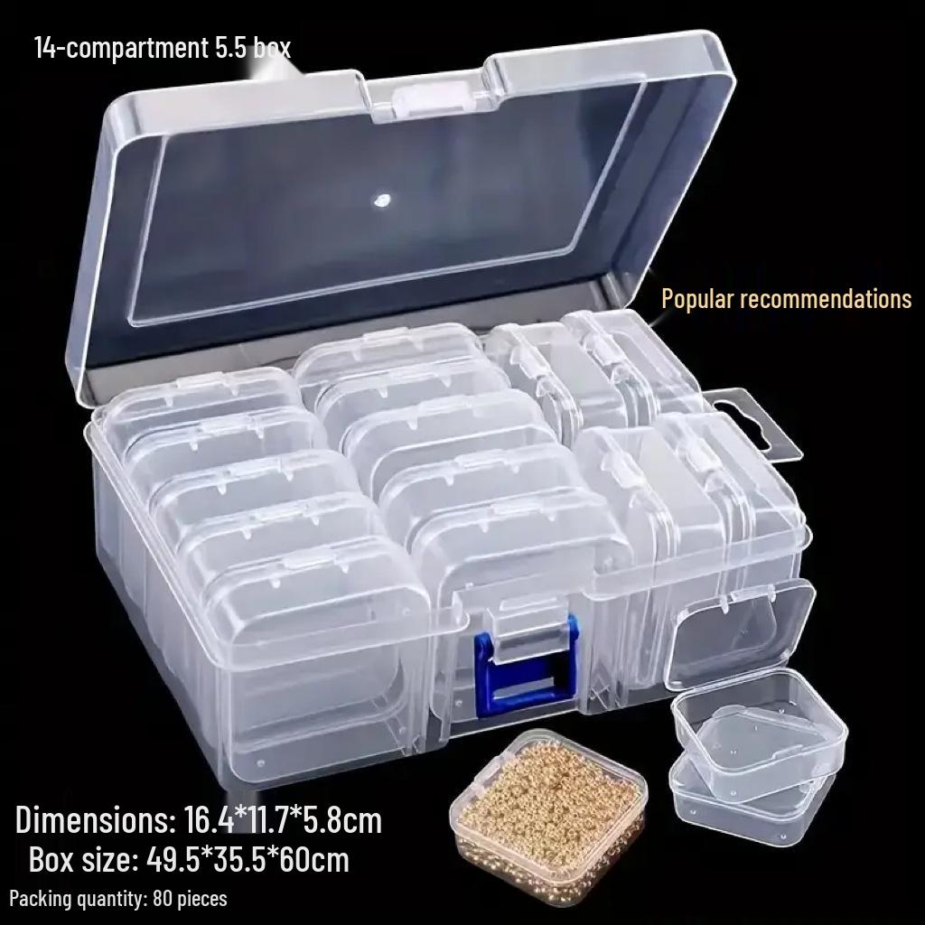 

Multi-functional Transparent Dustproof Storage Box, Small Square, for Jewelry and Beads. Made of PP, Sealed for Home Use. Default OPP Transparent Bag