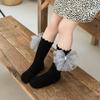 Girls' Ruffled Cotton Socks with Pearls and Bows