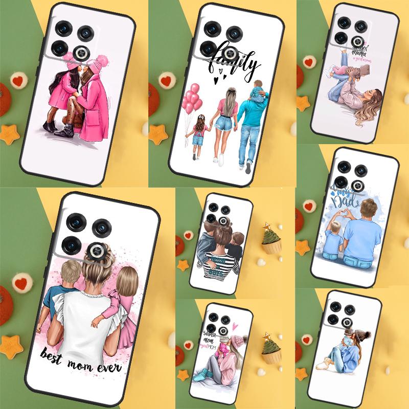Baby Mom Daughter Girl Son Dad Case For OnePlus 12 11 12R 10 9 Pro 10R 9R 8T 10T Nord 2 2T CE 3 Lite CE4 N10 N20 N30 Cover