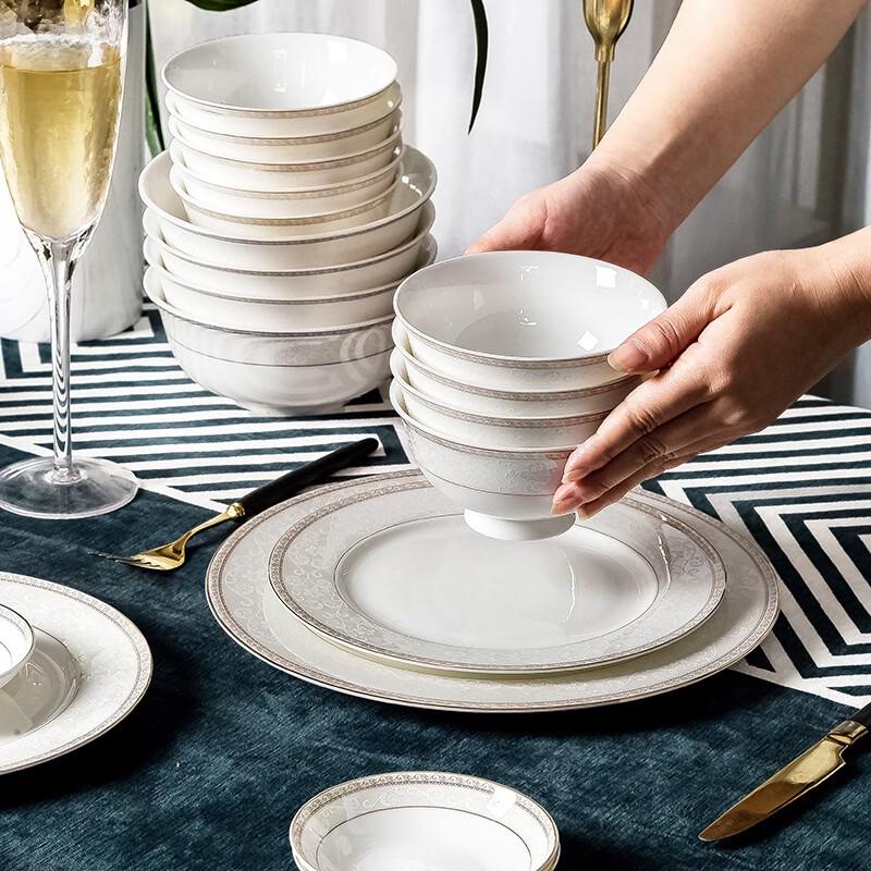 Ruhan 60-Piece European Bone China Tableware Set