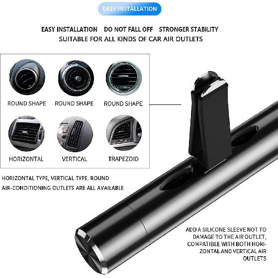 Auto-Lufterfrischer, Diffusor, Entlüftungsclips, Parfüm, ätherische Ölsticks für Frauen und Männer, Auto-Duft, Dekorationszubehör(Schwarz)