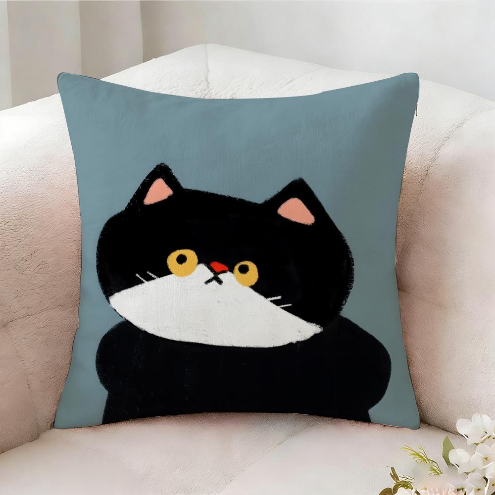 Funny And Silly Cat Pattern Pillow Case Pillowcase Doublesided Printed Sofa Cushion Bedroom Headboard Pillow