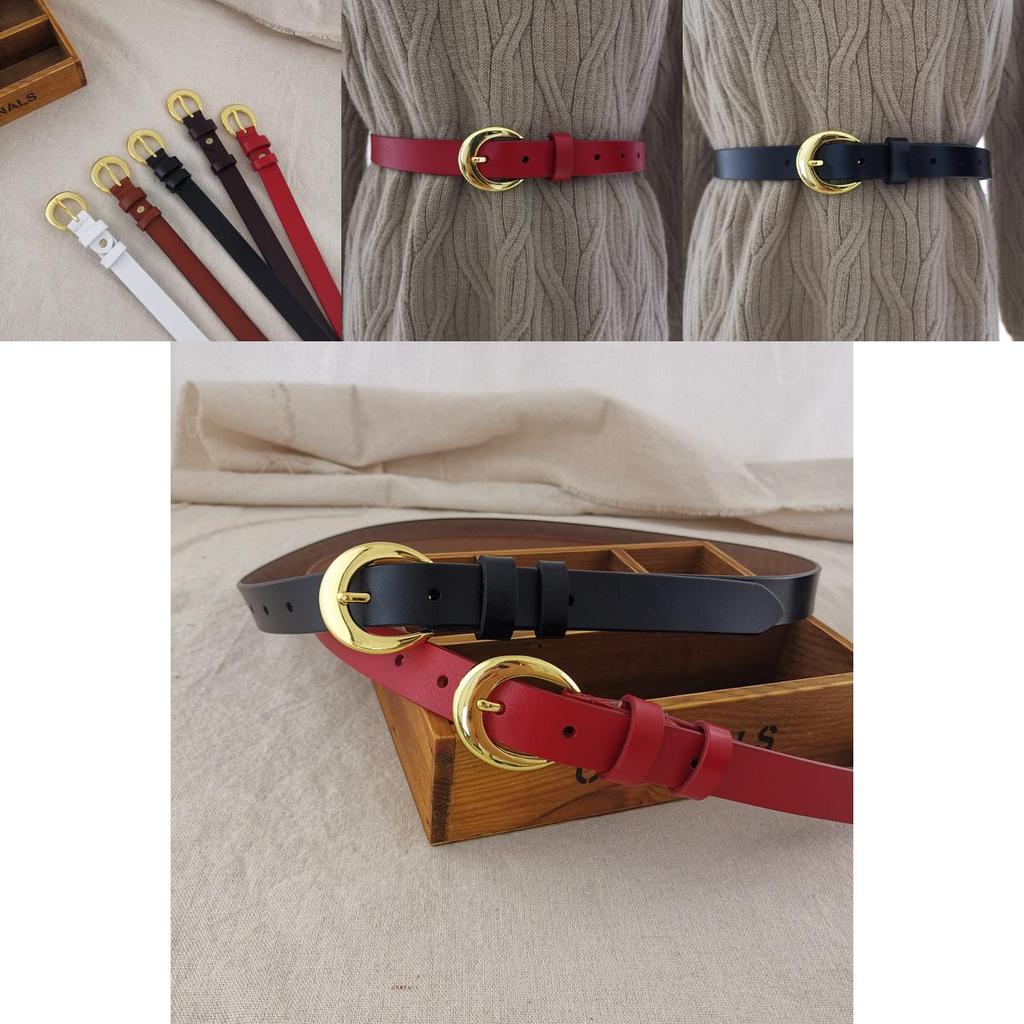 Classic Genuine Leather Womens Belt With Alloy Pin Buckle For Denim Pants