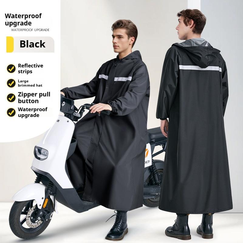 

AdultThickened Elongated Electric Bike Motorcycle Bicycle Takeaway Raincoat Connection Accessory for Enhanced Weather Protection M чёрный