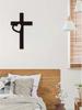 Black Metal Cross Wall Decor Christian Symbol for Living Room Bedroom Religious Belief Gift