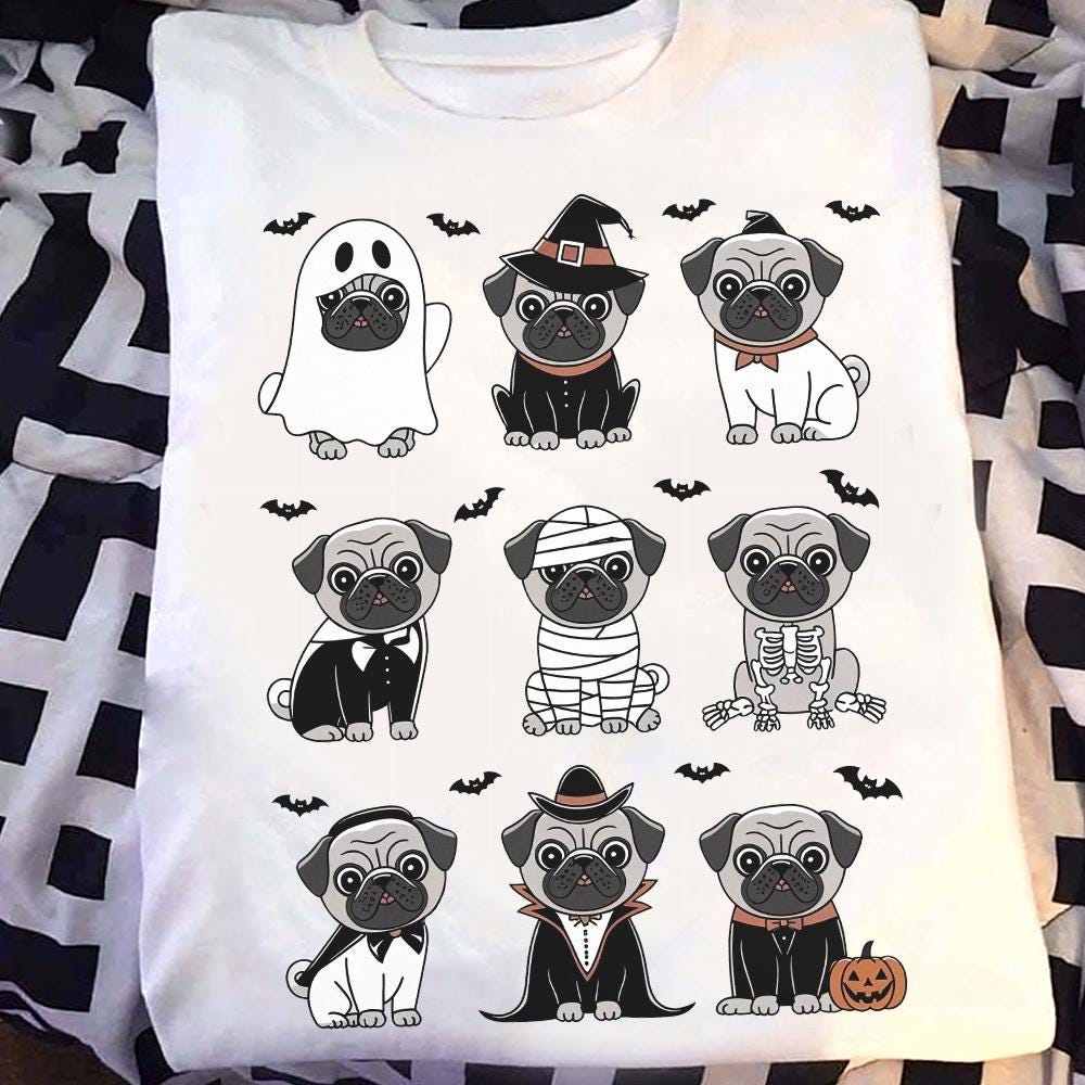 Halloween Pug T-Shirt: Spooky Dog Mom Gift