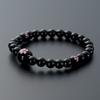 Buddhist altar shop Takita Shoten Specially Selected Bracelet Prayer Beads Natural Stone Bracelet Black Onyx Cherry Blossom Carving 7mm Beads Inner