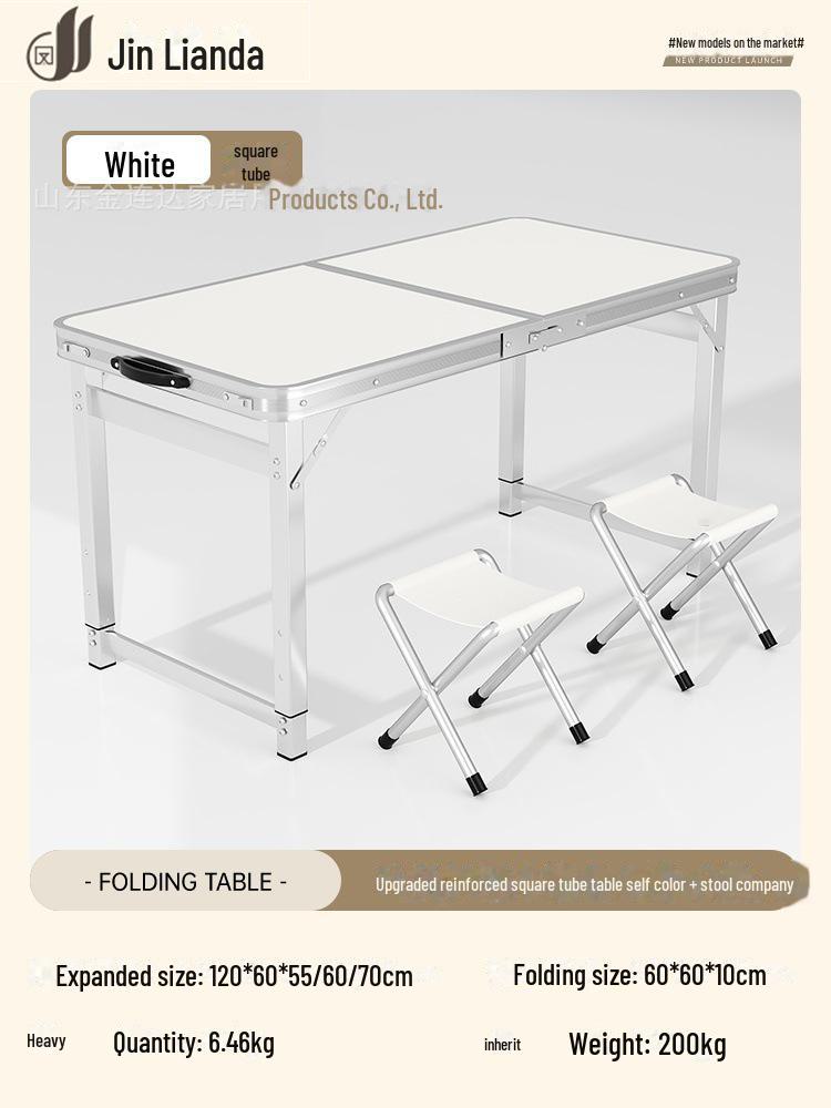 Přenosný multifunkční hliníkový skládací stůl pro stolování a venkovní použití
