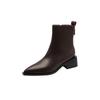 Fashion New Autumn Winter Cow Leather Women Boots Fashion Pointed Toe Knight Boots for Women Short Boots Women Chunky Heel Botas Mujer