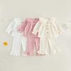 Citgeett Autumn Kid Girls Pants Set Long Sleeve Collar Shirt Pants Clothing Set Solid Fall Outfit