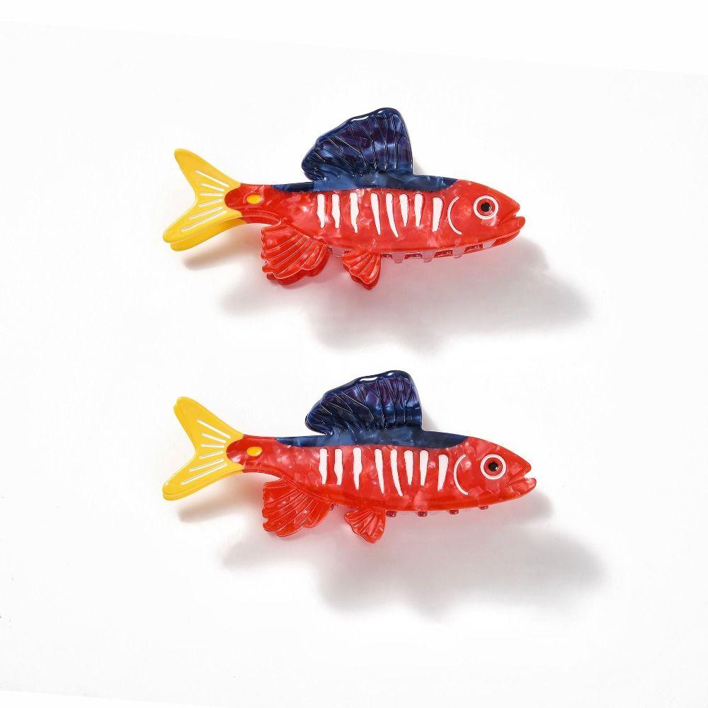 Cute Ocean Animal Hair Clip Creative Geometry Shark Clip Sweet Small Fish Hair Claw  Vacation