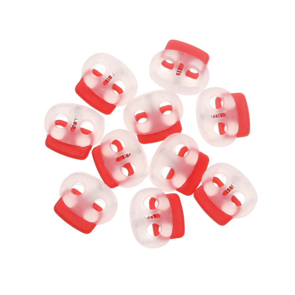 10pcs 18.5*17mm Sportswear Accessories 4mm Hole Apparel Shoelace Button Cord Lock Bean Toggle Clip Plastic Stopper